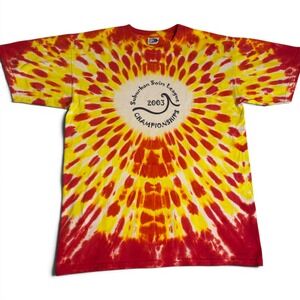 Vintage 2003 Suburban Swim League Tie Dye T Shirt Banzai Red Yellow Large
